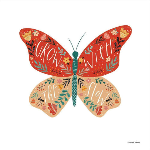 Grow With the Flow  Black Modern Wood Framed Art Print by Nieman, Rachel