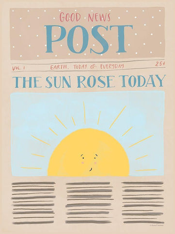 Good New Post White Modern Wood Framed Art Print with Double Matting by Nieman, Rachel