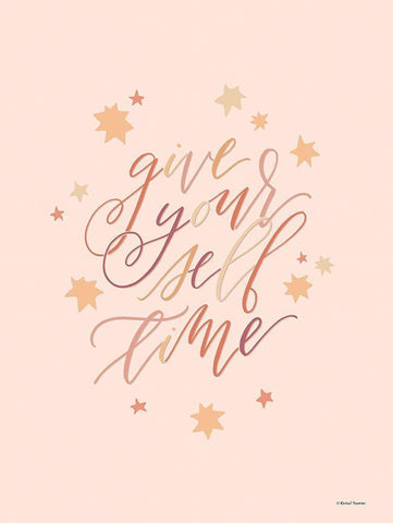 Give Yourself Time Black Ornate Wood Framed Art Print with Double Matting by Nieman, Rachel