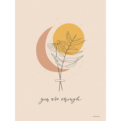 You Are Enough White Modern Wood Framed Art Print by Nieman, Rachel