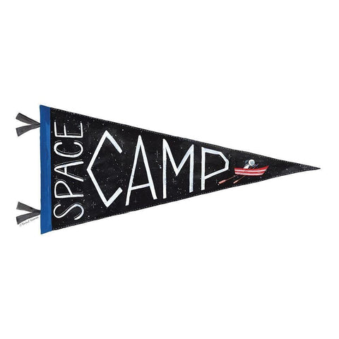 Space Camp Pennant White Modern Wood Framed Art Print by Nieman, Rachel