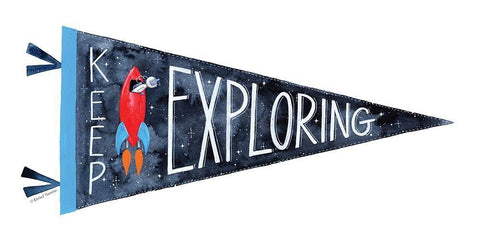 Keep Exploring Pennant Black Ornate Wood Framed Art Print with Double Matting by Nieman, Rachel