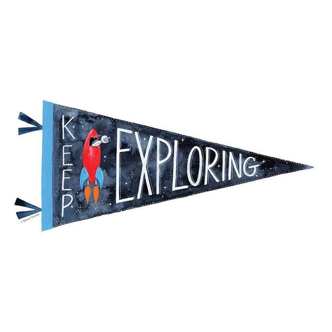Keep Exploring Pennant Black Modern Wood Framed Art Print with Double Matting by Nieman, Rachel