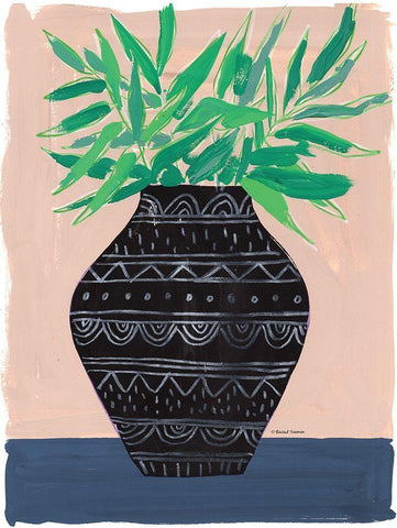 Global Vase I White Modern Wood Framed Art Print with Double Matting by Nieman, Rachel