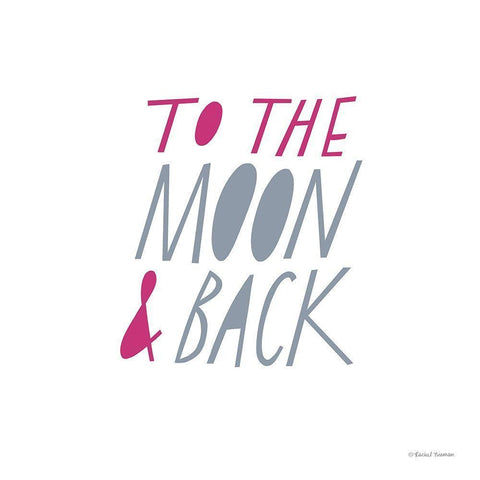 To the Moon And Back Black Modern Wood Framed Art Print by Nieman, Rachel