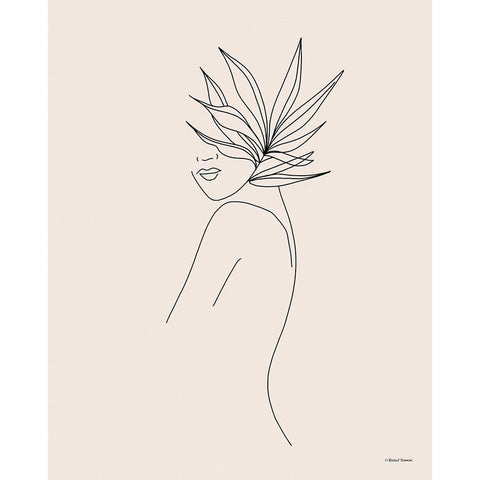 Modern Figural Line Drawing Black Modern Wood Framed Art Print by Nieman, Rachel