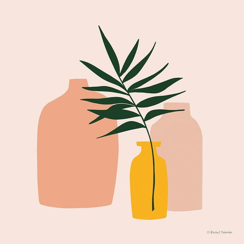 Modern Graphic Vases White Modern Wood Framed Art Print by Nieman, Rachel