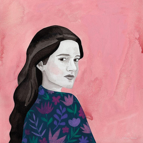 Contemporary Portrait I Black Modern Wood Framed Art Print by Nieman, Rachel