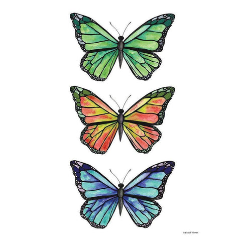 Stacked Wonderful Butterflies Black Modern Wood Framed Art Print by Nieman, Rachel