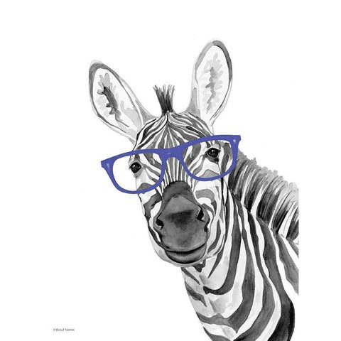 I See You Zebra White Modern Wood Framed Art Print by Nieman, Rachel