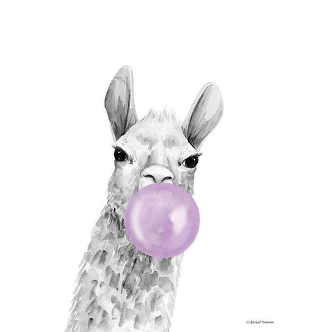 Bubblegum Alpaca White Modern Wood Framed Art Print by Nieman, Rachel