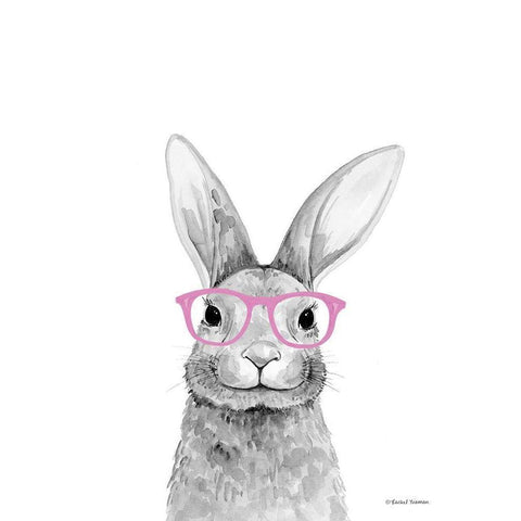 Smart Rabbit White Modern Wood Framed Art Print by Nieman, Rachel