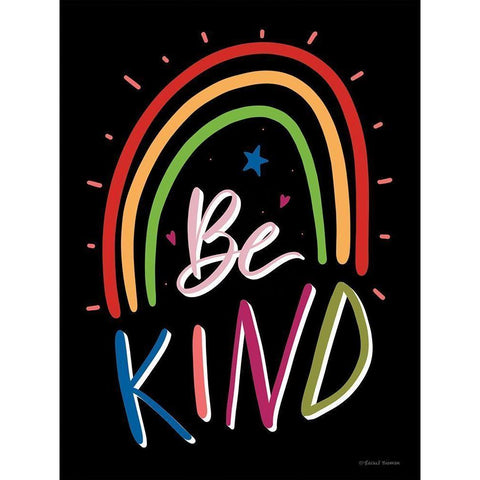 Be Kind Rainbow White Modern Wood Framed Art Print by Nieman, Rachel