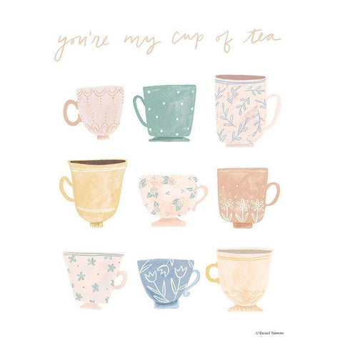 Youre My Cup of Tea White Modern Wood Framed Art Print by Nieman, Rachel