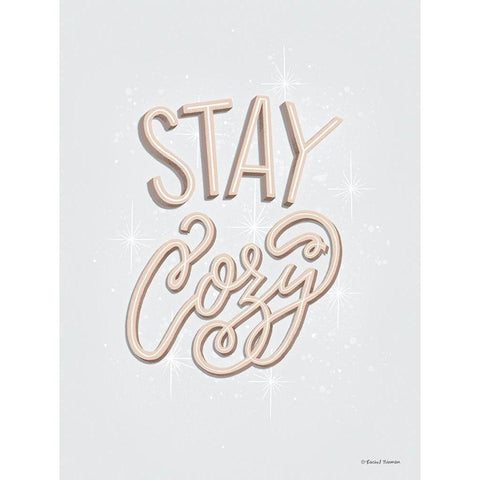 Stay Cozy Black Modern Wood Framed Art Print with Double Matting by Nieman, Rachel