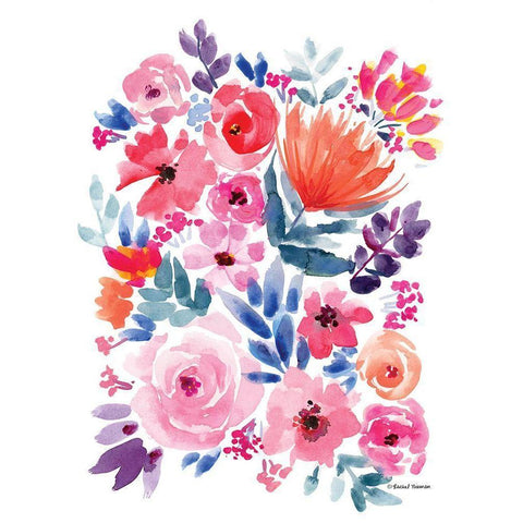 Vibrant Flowers I White Modern Wood Framed Art Print by Nieman, Rachel