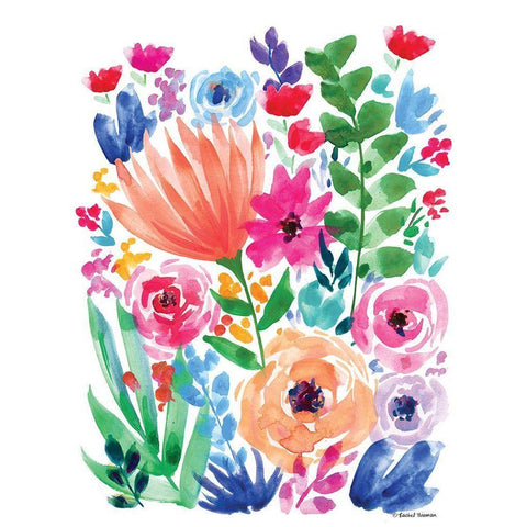 Vibrant Flowers II Gold Ornate Wood Framed Art Print with Double Matting by Nieman, Rachel