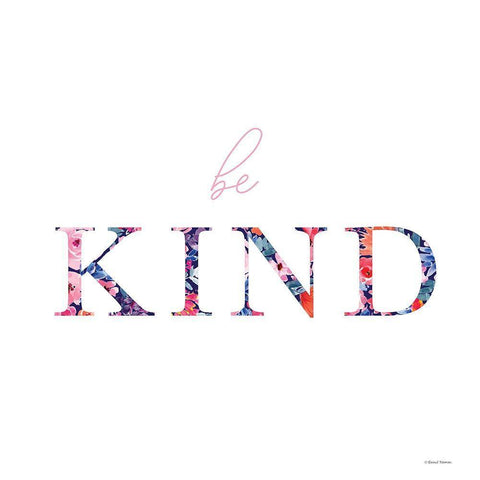 Be Kind White Modern Wood Framed Art Print with Double Matting by Nieman, Rachel