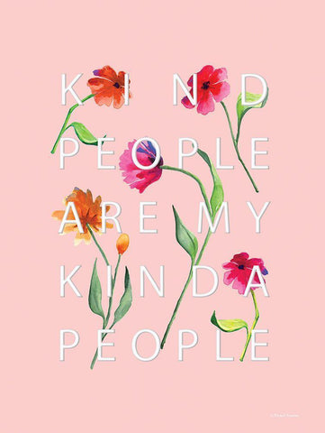 Kind People White Modern Wood Framed Art Print with Double Matting by Nieman, Rachel