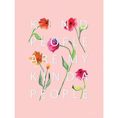 Kind People Black Modern Wood Framed Art Print by Nieman, Rachel