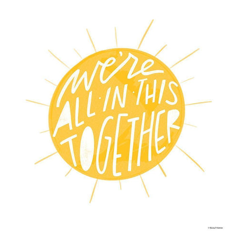 Were All in This Together White Modern Wood Framed Art Print with Double Matting by Nieman, Rachel