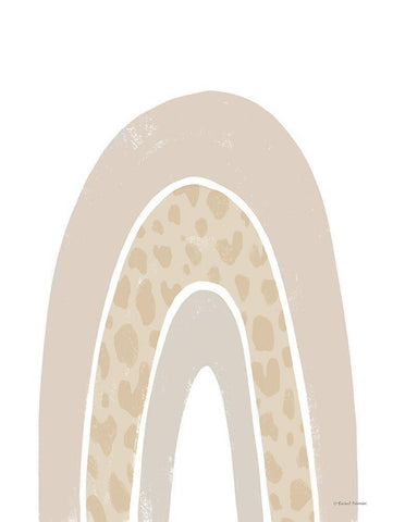 Giraffe Print Rainbow White Modern Wood Framed Art Print with Double Matting by Nieman, Rachel