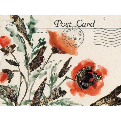 Postcard Painting 3 White Modern Wood Framed Art Print by Nieman, Rachel