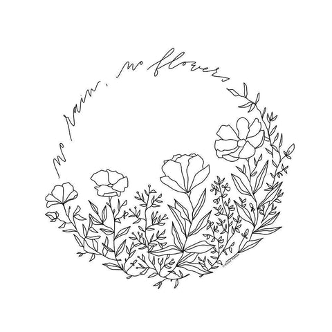 No Rain-No Flowers White Modern Wood Framed Art Print with Double Matting by Nieman, Rachel