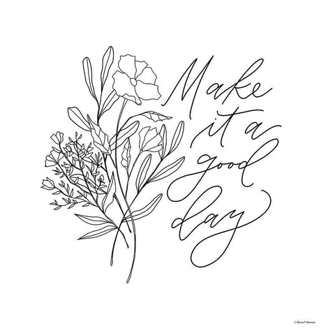 Make It a Good Day Black Ornate Wood Framed Art Print with Double Matting by Nieman, Rachel