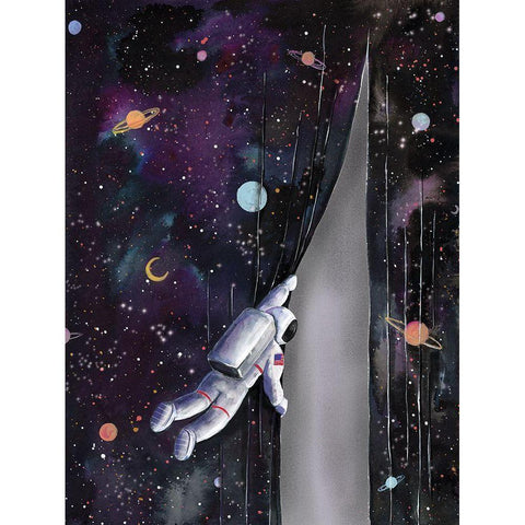 Astronaut in Space White Modern Wood Framed Art Print by Nieman, Rachel