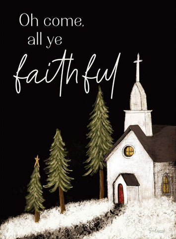 All Ye Faithful White Modern Wood Framed Art Print with Double Matting by Soulspeak And Sawdust