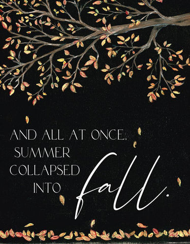 Collapsed into Fall White Modern Wood Framed Art Print with Double Matting by Soulspeak And Sawdust