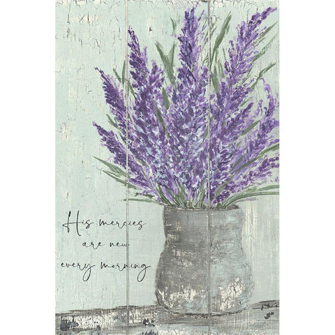 His Mercies Black Modern Wood Framed Art Print with Double Matting by Soulspeak And Sawdust