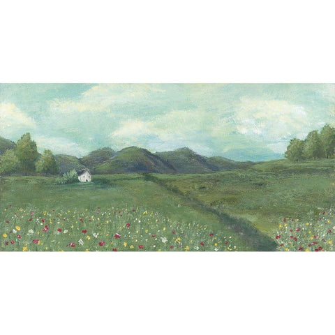 Cottage in the Spring Black Modern Wood Framed Art Print by Soulspeak And Sawdust