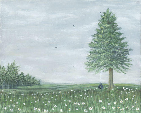 The Swing White Modern Wood Framed Art Print with Double Matting by Soulspeak And Sawdust