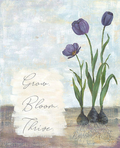 Grow Bloom Thrive Black Ornate Wood Framed Art Print with Double Matting by Soulspeak And Sawdust