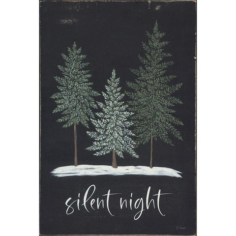 Silent Night Gold Ornate Wood Framed Art Print with Double Matting by Soulspeak And Sawdust