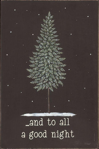 And to All a Good Night Black Ornate Wood Framed Art Print with Double Matting by Soulspeak And Sawdust