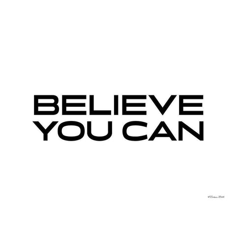 Believe You Can Black Modern Wood Framed Art Print with Double Matting by Ball, Susan