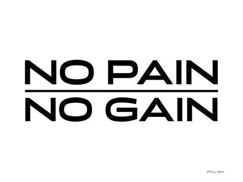 No Pain-No Gain Black Ornate Wood Framed Art Print with Double Matting by Ball, Susan