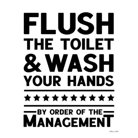 Flush the Toilet White Modern Wood Framed Art Print by Ball, Susan