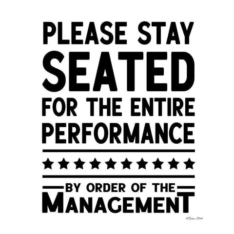 Please Stay Seated Black Modern Wood Framed Art Print with Double Matting by Ball, Susan