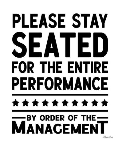 Please Stay Seated White Modern Wood Framed Art Print with Double Matting by Ball, Susan