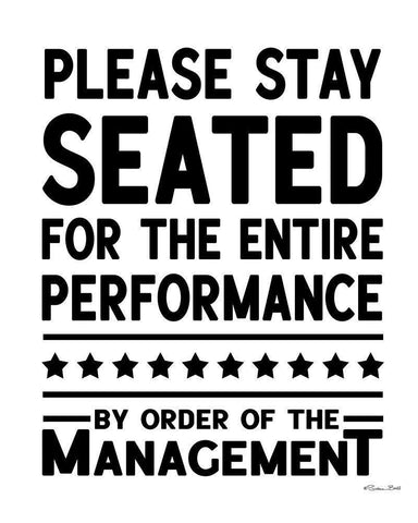 Please Stay Seated Black Ornate Wood Framed Art Print with Double Matting by Ball, Susan