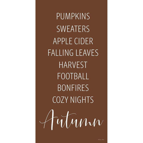 Autumn Words White Modern Wood Framed Art Print by Ball, Susan