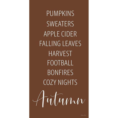 Autumn Words Gold Ornate Wood Framed Art Print with Double Matting by Ball, Susan