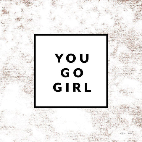 You Go Girl Gold Ornate Wood Framed Art Print with Double Matting by Ball, Susan