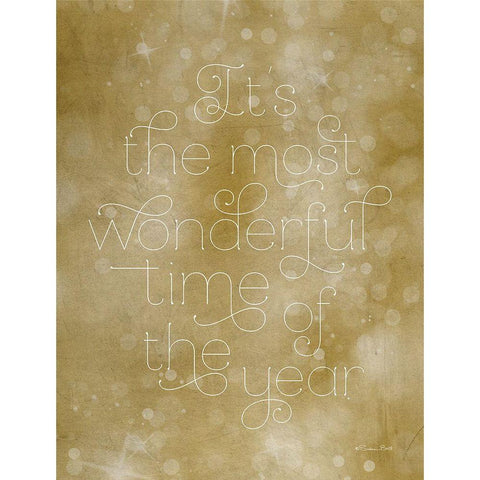 Most Wonderful Time of the Year Gold Ornate Wood Framed Art Print with Double Matting by Ball, Susan