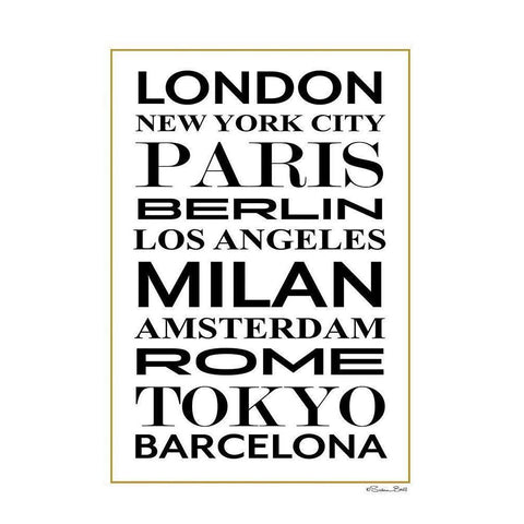 Fashion Cities    White Modern Wood Framed Art Print by Ball, Susan