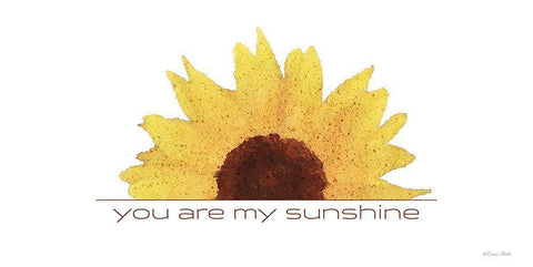 You Are My Sunshine White Modern Wood Framed Art Print with Double Matting by Ball, Susan